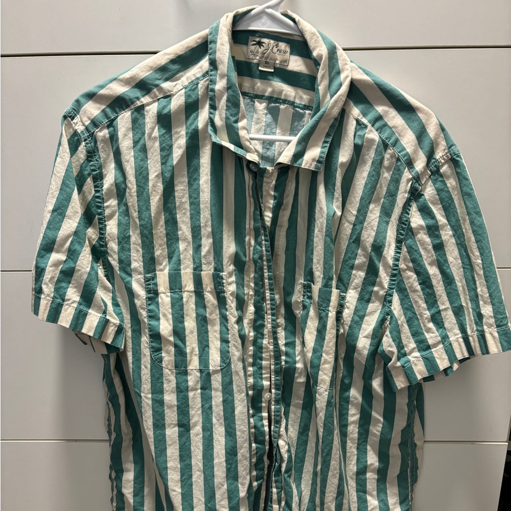 J. Crew Striped Casual Button Up Size XL